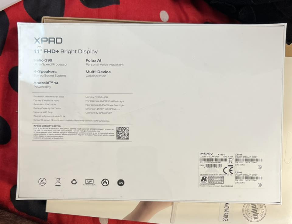 ايباد انفنكس جديد باكيت ذاكره 128 كاملInfinix    والداخلية 4 كامرة 10.95

للاستفسار الاتصال ***********
