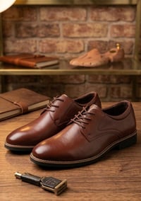 حذاء رجالي • جلد طبيعي • قياس ٣٨