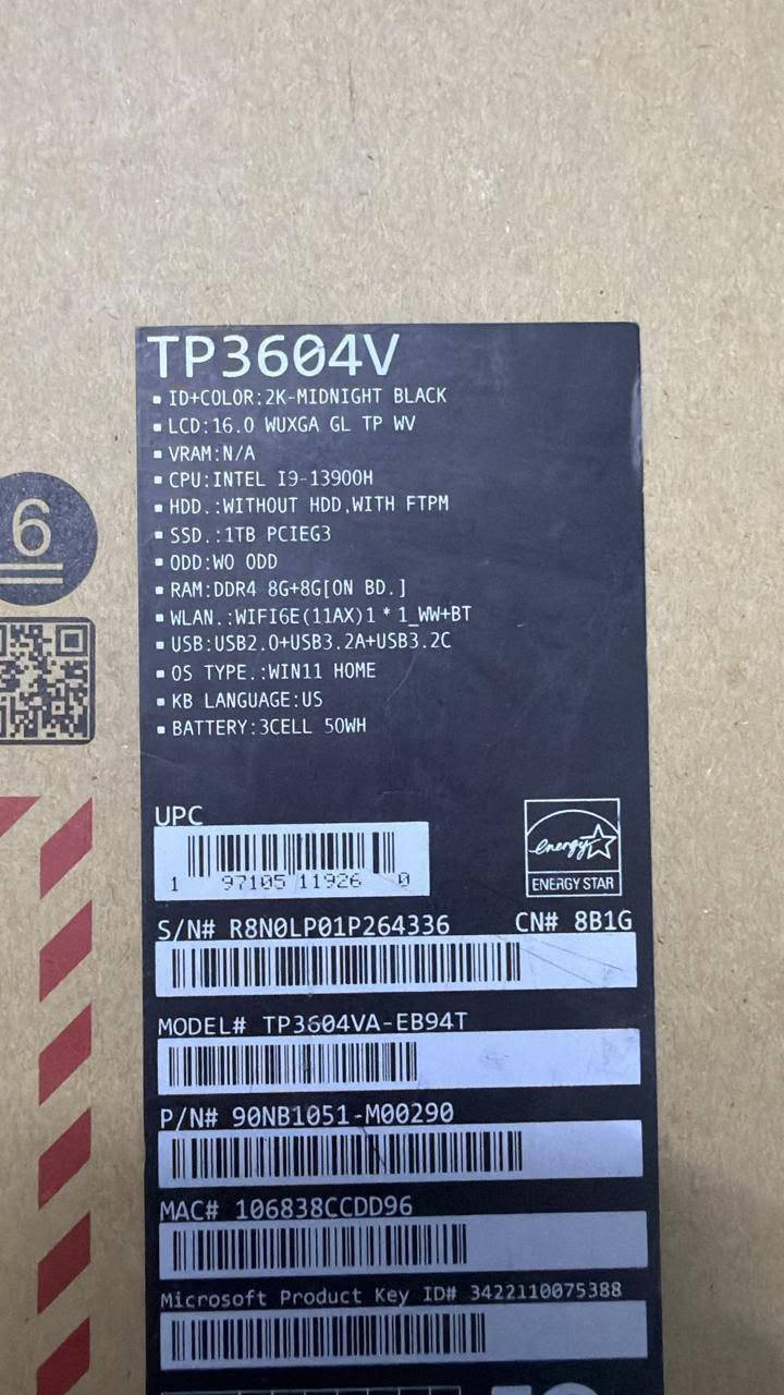 ASUS Vivobook S16 Flip مستعمل
Core i9 gen13H
Ram 40GB DDR4 (32+8)
Hard 1TB
شاشة 2k لمس،قلاب 
نضافة 99%
ملحقات الشاحنة الأصلية والكارتونة
السعر 1,475,000 IQD وبيها مجال
للاستفسار واتساب ***********
