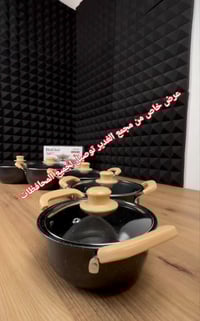 قدور ماربل • ٥ قطع • أغطية زجاج