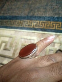 خاتم عقيق يماني فضه اصلي صياغه يدويه عيار 925 رايده 50 الف متواجد واتس...