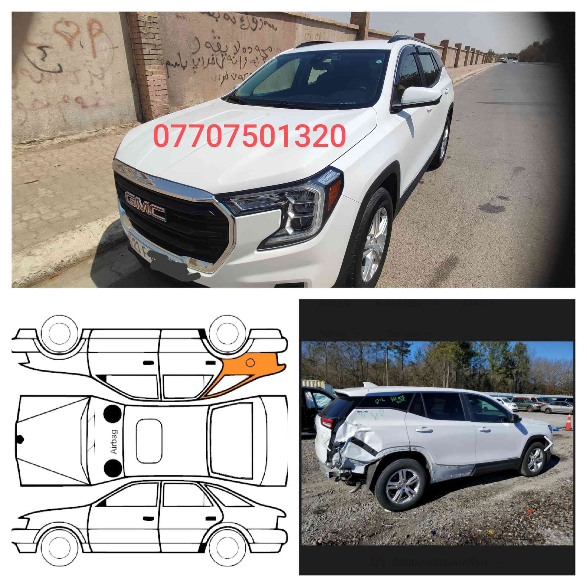 جيمسي تيران 2022  ماشى 44000  ضربة جاملغ وارة بدون دواخل بدون ايرباك مع 3قطعة بخ امريكي بدون ضربة سعر 170 مكان كركوك ***********
