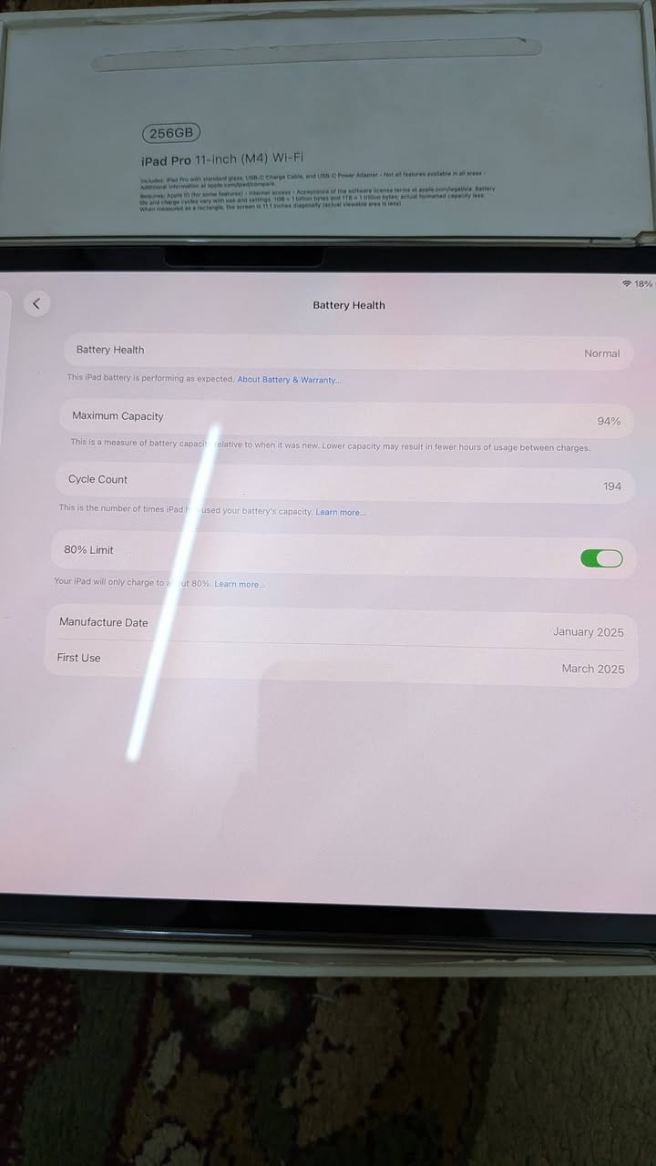 M4
ايباد m4 البطاريه 94% مستخدم نظيف كلش بعده بالضمان اصدار 2025 السعر 950 مكاني بغداد الدولعي 
او مراوس ب ايباد ريد ماجك استرا


**إذا كنت صاحب هذا الإعلان وتريد حذفه لأي سبب، رجاءا أرسل رسالة إلى الدعم الفني**