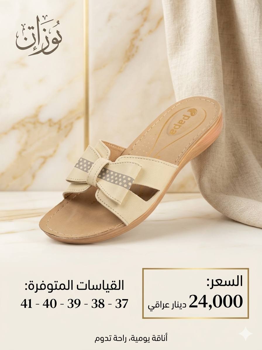 #التمـــيــيز_عنــــــــوانـــــنا 𝐀𝐉
شحاطة نسائي علبه 
 أجـــــــمل وارقــــــى الـــــموديلات

#الاوائل وكيل شركه قمه الاجيال 

العنوان بغداد الرصافي عمارة الجميلي خلف بارك الرصافي 

للحجز والاستفسار مراسلة الصفحه 
رقم الواتس :***********

🛻 يوجد خدمه توصيل لكافه محافظات العراق
