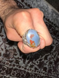 اللهم صل على محمد وال محمد وعجل فرجهم محبس عقيق شجري مصور بين شخصيتن ه...