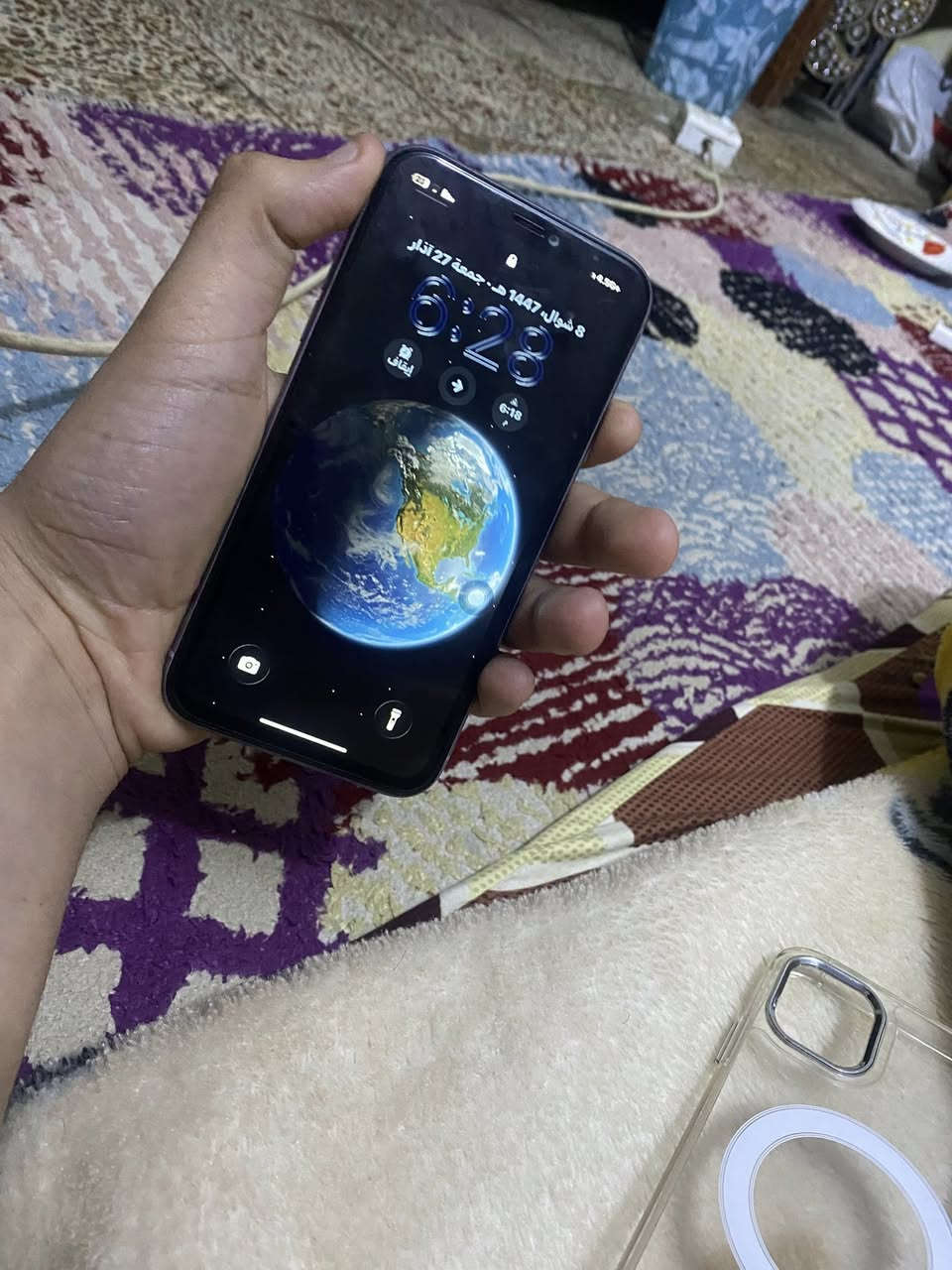 أفون 11عادي الجهاز فقط مبدل شاشه وبطارية أصليات فقط الرقم *********** التواصل فقط واتساب  المكان دورت ميكانيك السعر 150 وبي مجال
