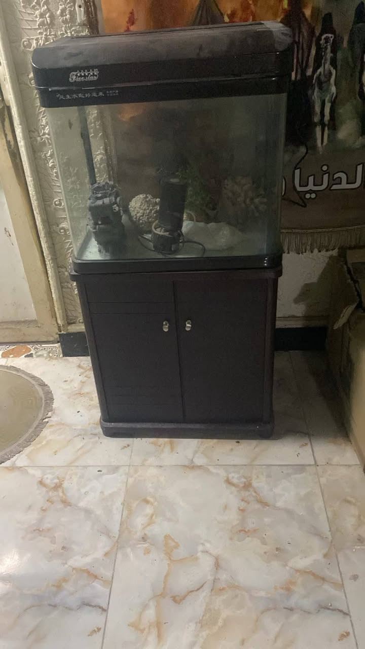 سلام عليكم شباب حوض سمك كامل عوزه بس لد اناره الطول متر ونص العرض 60 النزال 40 هوه وميزه سعره 60 الف وبي شراي انتصل ***********

