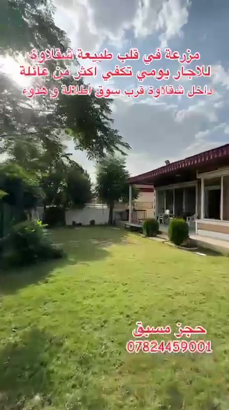 #مزرعة_للإيجار_يومي
#فيلا_ايجار
#بغداد_اربيل_بصرة_موصل_الناصرية_بابل_الانبار_سامراء_تكريت_كركوك_كربلاء_النجف

***********
***********
