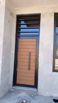 يا الله  اللهم صلى على محمد وال محمد  تم عمل ابواب حديد بديل خشب ثقيل ...