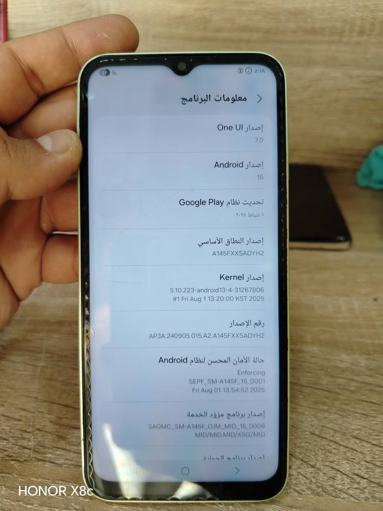 سلام عليكم سامسونكa14 ذاكرة 128 رام4 جهاز بلادي بلادي ممصلح كلة شغال فقط بي شخوط بشاشة ممأثره بي لزكة وحافظة جهاز مكفول من كلشي وعلى الفحص ضمان يوم واحد اي شي بي يرجع الجهاز بطارية 5000الاف شحن تايب سي معالج ممتاز كامرات واضحة بصمه جانبية وبصمه وجه بدون غراض... للبيع السعر 130الف وبي مجال للشراي العنوان بغداد الشعلة الخطيب ***********واتساب.. بغداد, العراق
