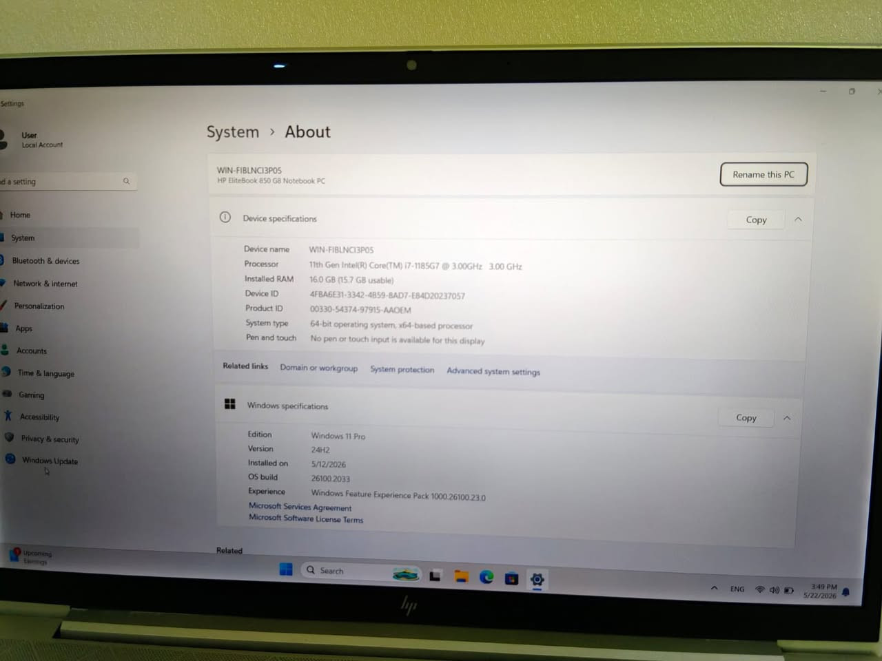 Hp core ايليت  بوك 850 g8
شاشة15
i7جيل11
رام16
Ssd512
السعر570الف مع توصيل


**إذا كنت صاحب هذا الإعلان وتريد حذفه لأي سبب، رجاءا أرسل رسالة إلى الدعم الفني**