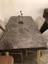 ميز مرمر • 6 كراسي • جديد