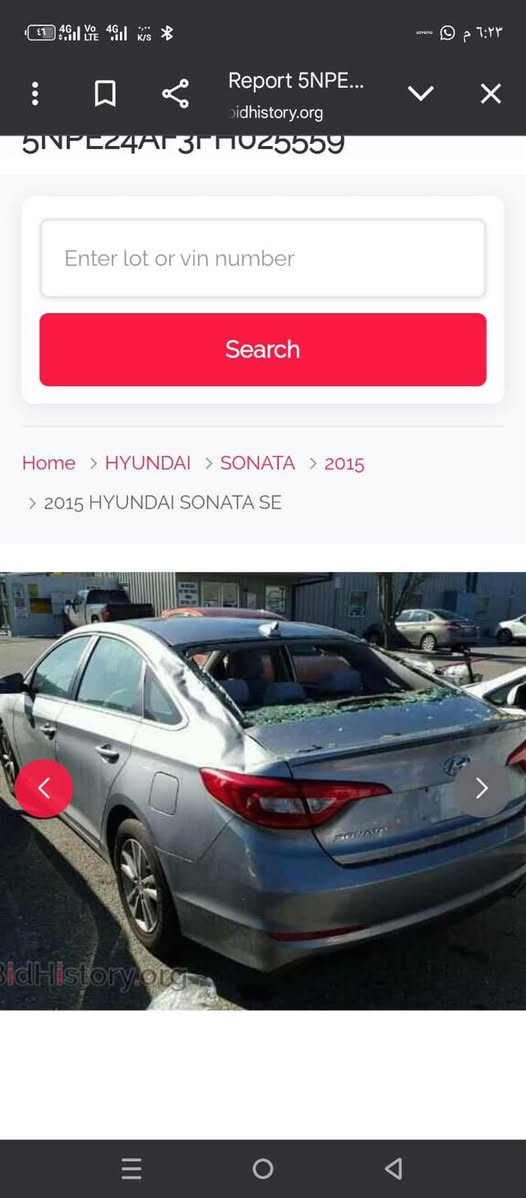 السلام عليكم
من رخصت الادمن 
سوناتا مديل 2015
وارد امريكي 
صور الضرر مرفقه بلمنشور 
رقم اربيل جديد 
صبغ جملقات خلفيه 
السعر 123
***********
بصره شط ألعرب
