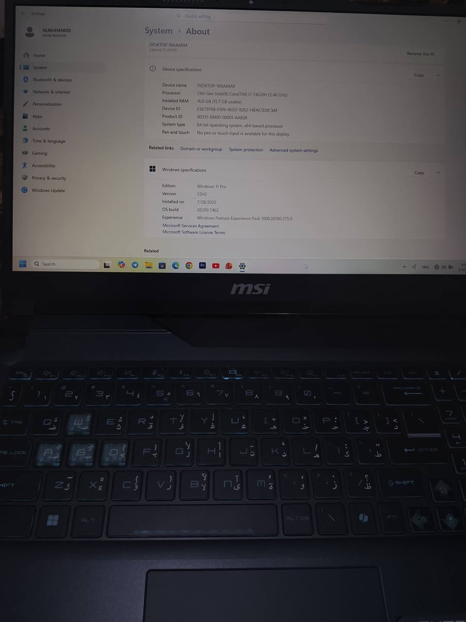 🔥 الجهاز الجديد MSI Cyborg 15 – النسخة الأقوى! 🔥
🎮 مواصفات خارقة:
المعالج: Intel Core i7‑13620H (جيل 13)
الرام: 16GB DDR5 بسرعة 5200MT/s
كرت الشاشة: NVIDIA GeForce RTX 4060 8GB – ألعابك على أعلى إعدادات بدون أي تقطيع!
التخزين: 512GB SSD – سرعة تحميل خرافية.
نظام التشغيل: Windows 11 Pro 64-bit
💥 سعر رهيب: 1,440,000 د.ع – معقول مقابل هالقوة!
📱 للتواصل: ***********
🚀 لماذا تنتظر؟ هذا الجهاز أخو الجديد وأقوى نسخة من MSI Cyborg – الألعاب، التصميم، والمونتاج صارت أسهل وأسرع!
