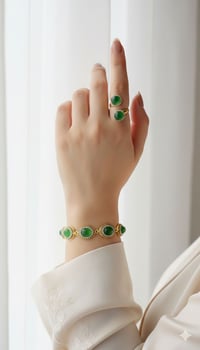 يشم أخضر • طبيعي • طقم