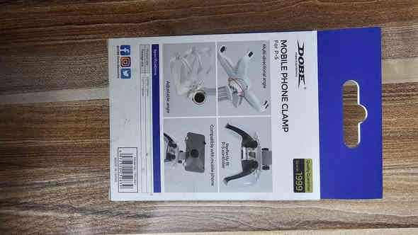 حامل هاتف للذراع PS5 من شركة Dobe الأصلية
استمتع بتجربة لعب مريحة واحترافية مع حامل الهاتف المخصص ليد تحكم البلايستيشن 5.
يسمح لك بتثبيت هاتفك على ذراع PS5 بسهولة وثبات، مثالي لخدمة Remote Play، وألعاب الجوال، والبث المباشر، ومشاهدة الفيديو أثناء اللعب.

---

المميزات:

🎮 تصميم مخصص لذراع PS5 DualSense لضمان أفضل ثبات وأمان
📱 متوافق مع أغلب أنواع الهواتف (Android / iPhone)
🔁 زاوية قابلة للتعديل 180° للعثور على أفضل وضعية للرؤية
⚙️ تركيب سريع وسهل بدون أدوات إضافية
🔒 قابض قوي يمنع انزلاق الهاتف أثناء اللعب
💎 جودة تصنيع ممتازة من شركة Dobe منذ 1999

---

استخداماته:

لعب ألعاب PS5 عبر Remote Play

لعب ألعاب الهاتف باستخدام يد التحكم
مكاني علي الصالح 
هاتف *********** بغداد
