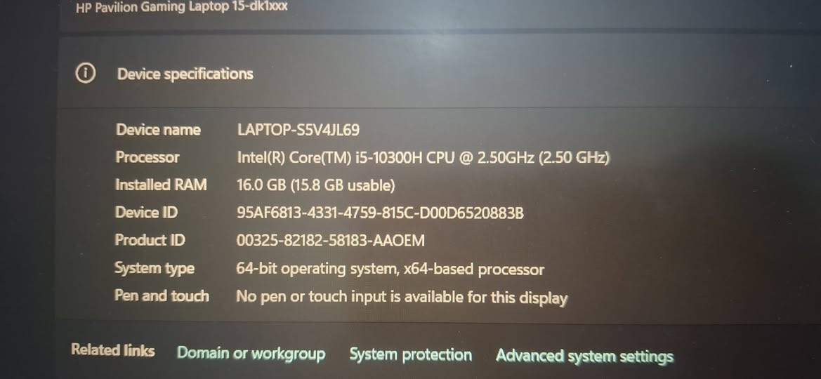 لابتوب العاب كيمنك مستعمل النوع: HP Pavilion Gaming (نظافة 100%).
المصدر: شراء جديد من شارع الصناعة (اشتريتها كسر كارتون) وليس بالة.
​المعالج: Core i5-10300H (جيل عاشر فئة H).
​الرام: 16GB.
​الهارد: SSD 512GB (جديد سيتم تركيبه عند الاتفاق لضمان الخصوصية).
​كرت الشاشة: NVIDIA GeForce GTX 1650 (4GB منفصل).
​الشاشة: 15.6 بوصة Full HD.
​النظام: ويندوز أصلي (Windows Original).
​الميزات: كيبورد ضوئي فسفوري + شاحن أصلي.
​السعر: 700,000 دينار 

المكان/ بغداد 
للتواصل: خاص.


**إذا كنت صاحب هذا الإعلان وتريد حذفه لأي سبب، رجاءا أرسل رسالة إلى الدعم الفني**