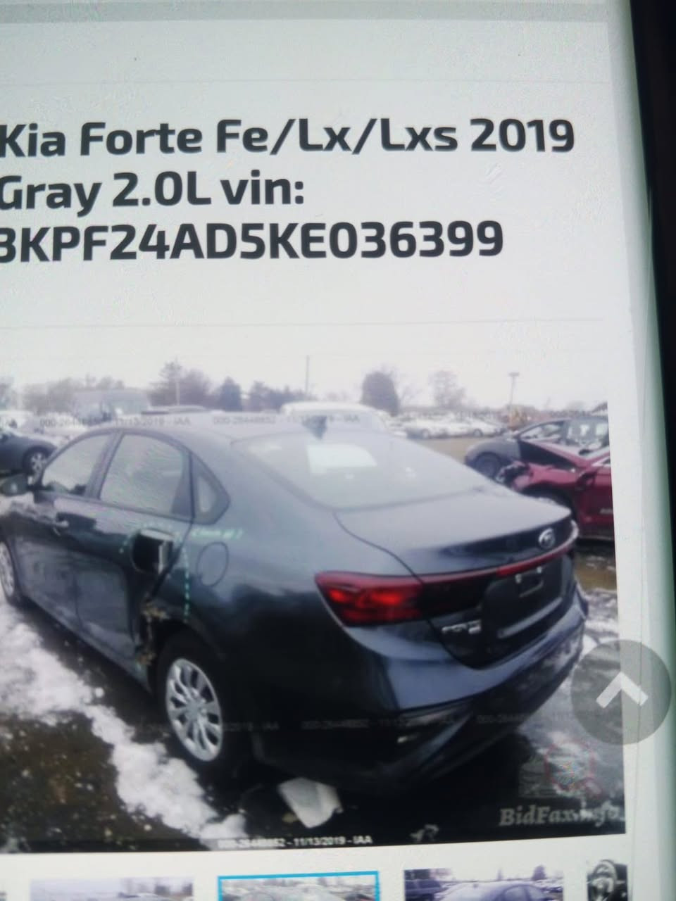 السلام عليكم كيا فورتي2019 للبيع..السيارة باسمي (بغداد)محرك 2000 دوش ماشيه 55حلوه وجاهزة وخير من الله. وارد امريكا حادثها موضح بالصور رايدها ب135وبيها مجال سعر. مكاني بغداد سريع الدولي***********
