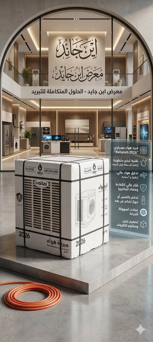 تخيّل صيفك بدون حرارة.. الحل عند "ابن جايد"! ❄️🏠
​لا تخلي حرارة الصيف تعكر صفو أيامك! في معرض "ابن جايد"، وفرنا لك خيارات تبريد تجمع بين الأداء العالي والتحمل.. اختر اللي يناسب بيتك:
​1. مبردات "برفاب" (رافعة التبريد المتين):
​إذا كنت تبحث عن القوة التي لا تخذلك، فـ "برفاب" هي خيارك الأول.
​المميزات: مصممة بمتانة فائقة لتتحمل أطول ساعات التشغيل.
​الأداء: قوة تبريد مضاعفة تجعل غرفتك واحة باردة وسط لهيب الصيف.
​2. مبردات "ريهان" (الأناقة والعملية):
​تبريد حديد صلب يعطيك عمراً طويلاً، مع باب بلاستيك يسهل عليك الصيانة والتعامل اليومي.
​المميزات: توازن مثالي بين صلابة الهيكل وسهولة التصميم.
​💡 لماذا تشتري من "ابن جايد"؟
​نحن لا نبيعك جهازاً فقط، نحن نبيعك راحة البال:
✅ ضمان صيانة حقيقي لمدة سنة كاملة على جميع أنواع المبردات.
✅ تشكيلة متنوعة تختار منها ما يناسب مساحتك وميزانيتك.
✅ جودة مضمونة لضمان أفضل أداء في درجات الحرارة العالية.
​🚚 متوفرة الآن في معرضنا في النجف!
لا تنتظر حتى تشتد الحرارة، زرنا اليوم واحصل على مبردك الجديد قبل نفاذ الكمية.
​📍 العنوان:[النجف - منطقة مزارع اليرموك مقابل مول بوابة الغدير ]
📞 للاستفسار والحجز: [***********]
​"ابن جايد".. تبريد يبرد القلب! 🧊✨
