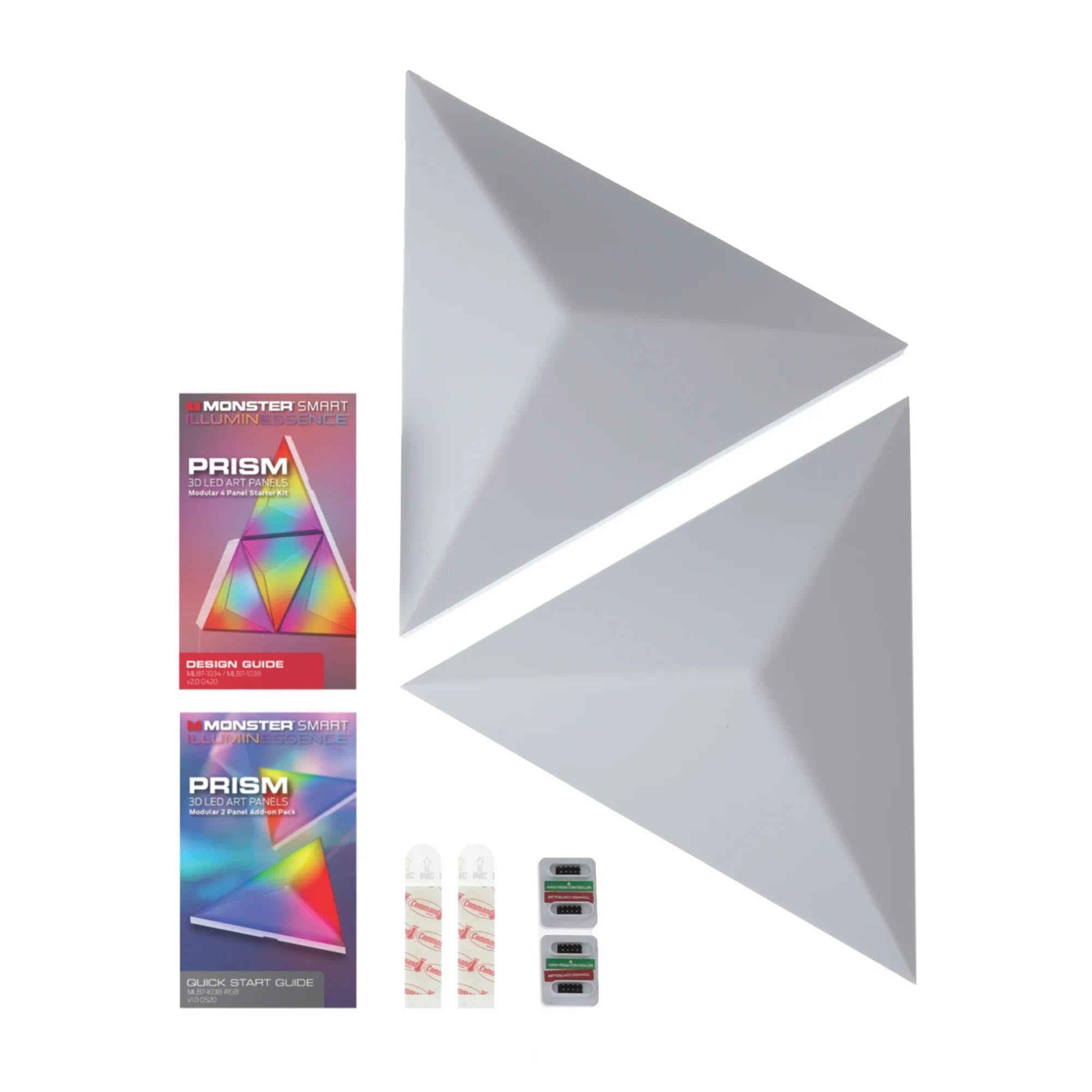 هذه هي مجموعة ألواح الإضاءة الذكية Monster Smart Illuminessence Prism المكونة من 4 قطع، والمصممة لتزيين الحائط بأشكال ثلاثية الأبعاد.تتميز هذه الألواح بقدرتها على عرض ملايين الألوان (RGB) وتأثيرات إضاءة متعددة يمكن التحكم بها.تدعم الألواح التحكم الذكي عبر تطبيق الهاتف المحمول (Wi-Fi) بالإضافة إلى الأوامر الصوتية مع مساعد جوجل وأليكسا. عنوان بغداد ساحه مضفر *********** السعر 50
