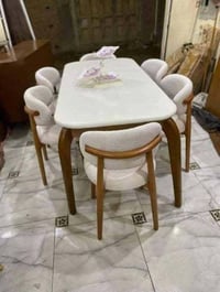 السفرة الهلال • ٦ كراسي • خشب زان