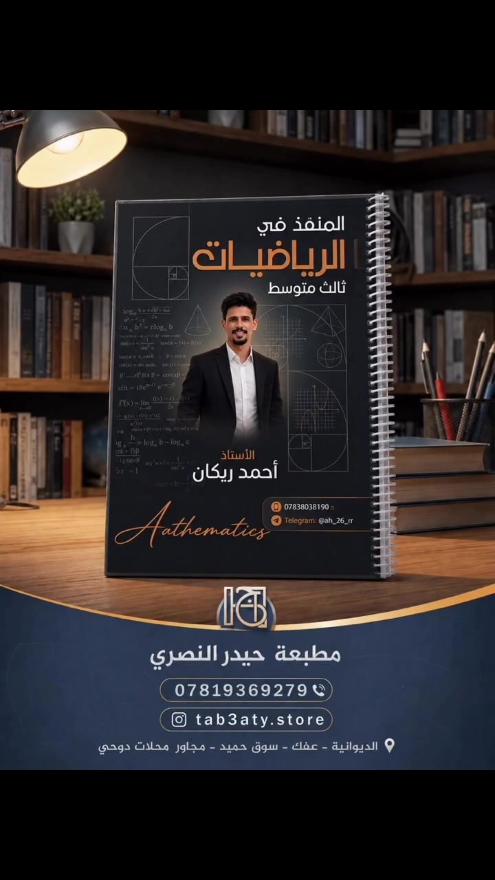 مطبعة ومكتبة حيدر النصري 
الديوانيه _ عفك _سوق حميد مجاور محلات دوحي.  تصميم الغلاف مجاناً والطباعة بأعلى دقة 
*********** 
متوفر توصيل 🚚 كافه أنحاء العراق
#حيدر_النصري#طبعتي_ستور #مدارس #ملازم #قرطاسية⁩
