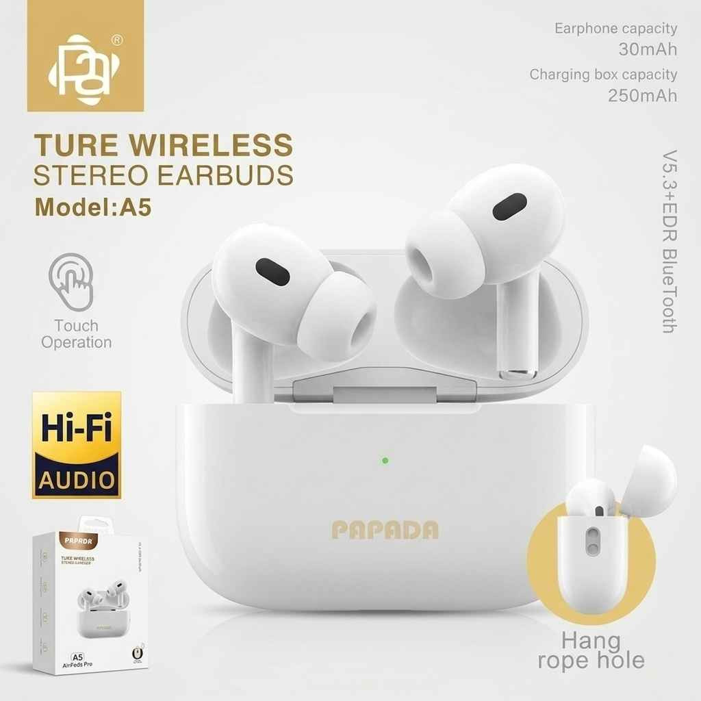 استمتع بنقاء الصوت مع PAPADA A5! 🎧🎧

هل تبحث عن المزيج المثالي بين التصميم الأنيق والأداء القوي؟ سماعة PAPADA A5 هي اختيارك الأمثل لتجربة صوتية استثنائية في كل مكان.

1- نقاء Hi-Fi Audio: استمتع بصوت عالي الدقة يجعلك تعيش تفاصيل الموسيقى.
2-اتصال ذكي ومستقر: مدعومة بتقنية V5.3 + EDR لضمان اتصال سلس وسريع دون انقطاع تحتوي على 3 ميكروفونات. 
3-تحكم كامل بلمسة: بفضل خاصية Touch Operation، يمكنك التحكم بمكالماتك وموسيقاك بلمسة واحدة فقط.
4-تصنيع عملي وعصري: تصميم مريح للأذن، مع فتحة مخصصة لتعليق حبل الحماية (Hang rope hole) لضمان بقائها معك أينما ذهبت.
5-بطارية العلبة: 250mAh (شحن يدوم معك يوم كامل).
5-بطارية السماعة: 30mAh (استخدام متواصل يوصل الى 9 ساعات وتصميم خفيف).
6-شحن عصري: تدعم الشحن السريع عبر منفذ Type-C.

⚡ لا تفوّت الفرصة للارتقاء بتجربتك الصوتية!
📍 متوفرة الآن بلونيها الأبيض و الاسود الأنيق.
اطلبها الآن وانغمس في عالمك الخاص! 

واتساب : ***********
ماسنجر : جادرز ستور

السعر : 25 الف و التوصيل الفين دينار لجميع محافظات العراق النجف, العراق
