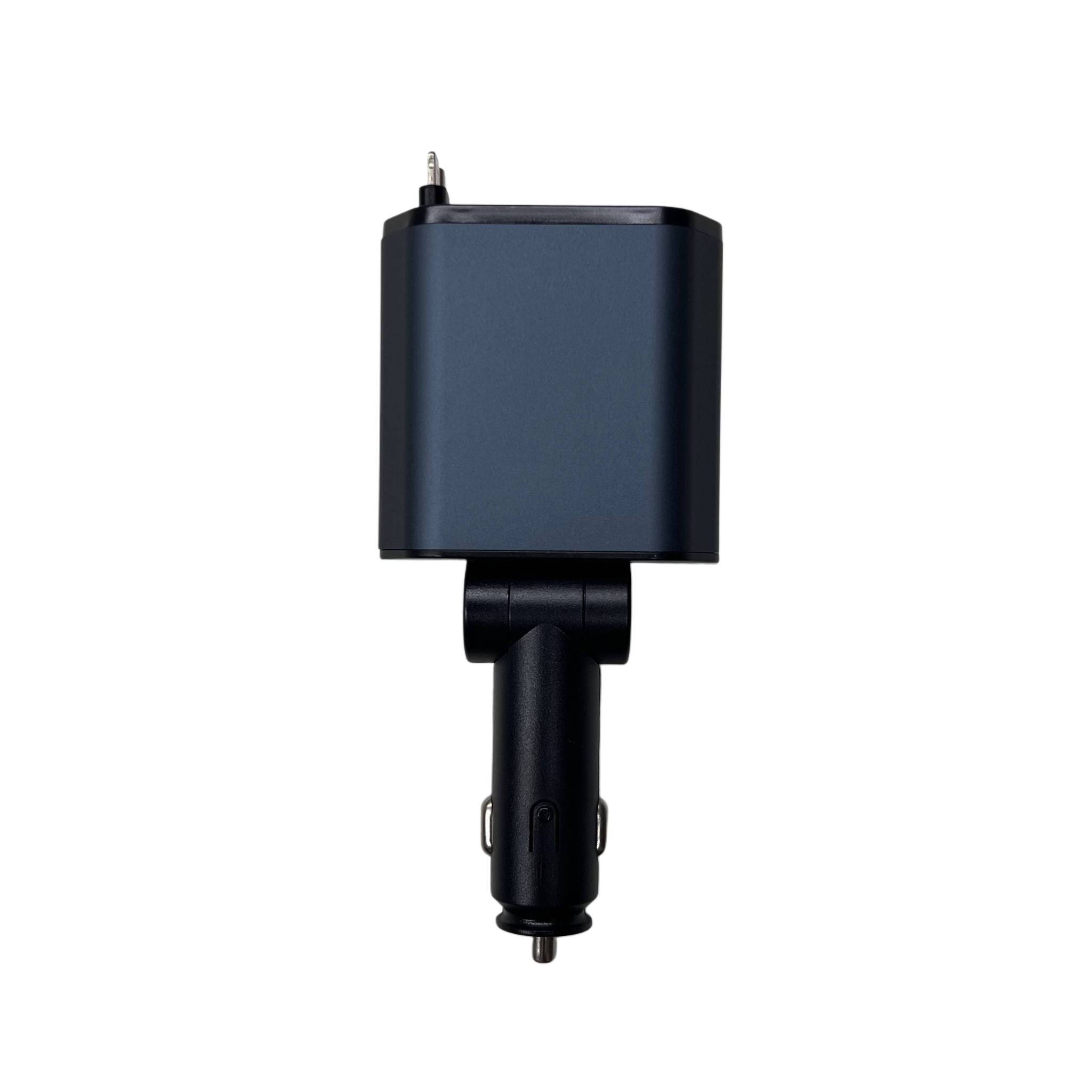 شاحن سيارة سريع 4 في 1 بكيبلات قابلة للسحب – قدرة حتى 120W
• شاحن سيارة عملي بتصميم ذكي 4 في 1 مزوّد بكيبلات قابلة للسحب، يتيح شحن عدة أجهزة بسهولة داخل السيارة مع تنظيم أفضل للأسلاك.

• 4 منافذ شحن في جهاز واحد
يدعم شحن عدة أجهزة بفضل وجود منافذ USB و Type-C بالإضافة إلى الكيبلات المدمجة.

• كيبلات شحن تلسكوبية قابلة للسحب
تصميم Retractable يساعد على تقليل الفوضى داخل السيارة مع إمكانية سحب وإرجاع الكيبل بسهولة.

• إمكانية شحن حتى 4 هواتف في نفس الوقت
مناسب للاستخدام العائلي أو أثناء السفر بفضل تعدد المنافذ والكيبلات.

• زاوية دوران حتى 180°
رأس الشاحن قابل للتعديل بحرية حتى 180 درجة لسهولة الاستخدام داخل منفذ السيارة.

• حماية مدمجة أثناء الشحن
مزود بحماية من التيار الزائد و الدوائر

 • النوع: شاحن سيارة 4 في 1
 • القدرة القصوى: 120W
 • طول الكيبل القابل للسحب: 800 مم
 • خرج iPhone: 5V / 2.4A
 • خرج USB: 5V / 2.4A
 • خرج Type-C: حتى 100W (Super Fast Charging)
 • خرج كيبل USB-C: 5V / 3A
 • الجهد المدخل: 12V – 24V
 • الأبعاد: 139 × 65 × 34.5 مم
 • المادة: ABS + PC
 • القدرة الاسمية: Max 120W


**إذا كنت صاحب هذا الإعلان وتريد حذفه لأي سبب، رجاءا أرسل رسالة إلى الدعم الفني**