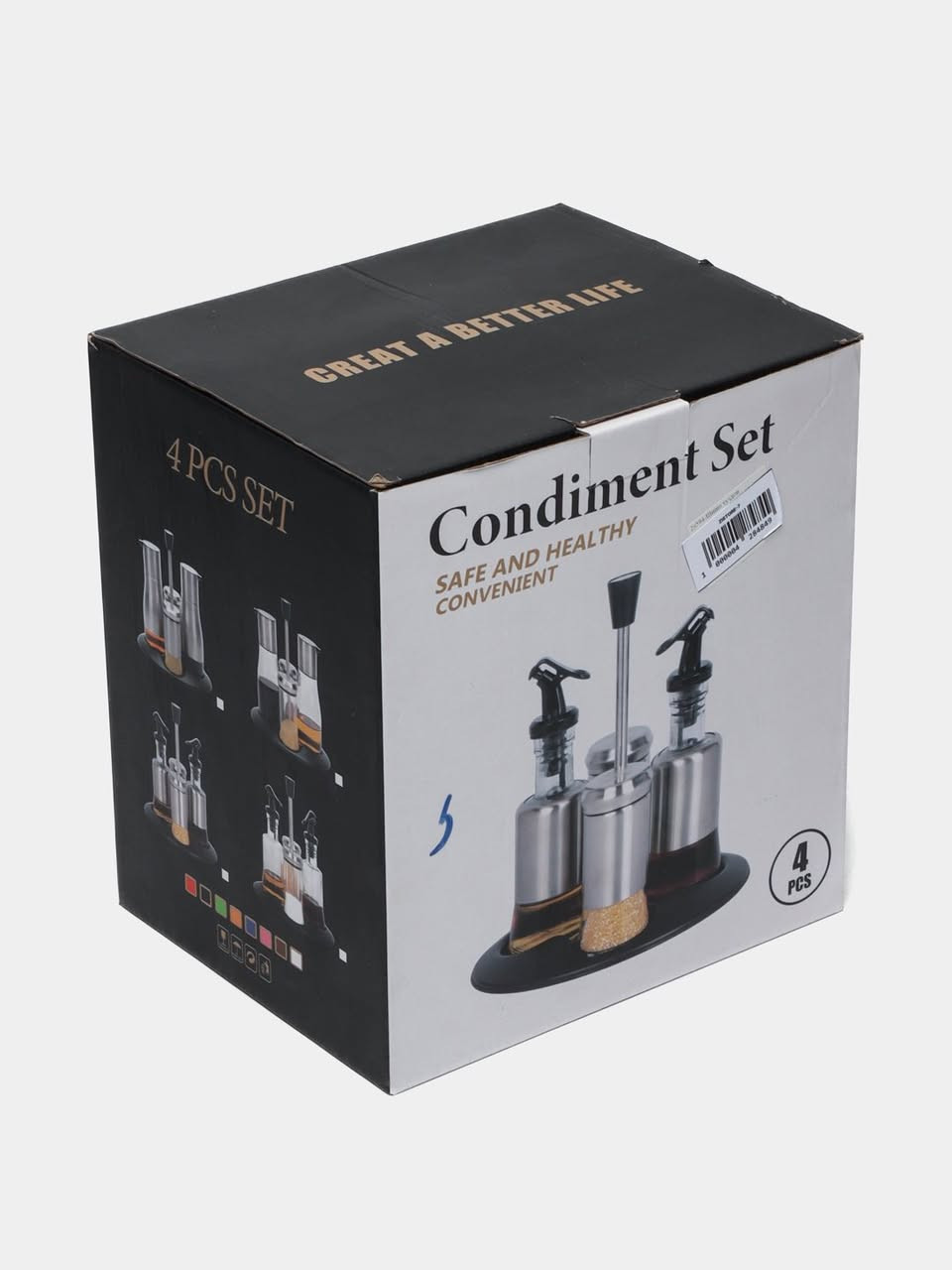 طقم توابل وزيت (Condiment Set) مكون من 4 قطع مع حامل أنيق، وهو مصمم لتنظيم المطبخ وتقديم المكونات السائلة والجافة بشكل عصري.


**إذا كنت صاحب هذا الإعلان وتريد حذفه لأي سبب، رجاءا أرسل رسالة إلى الدعم الفني**