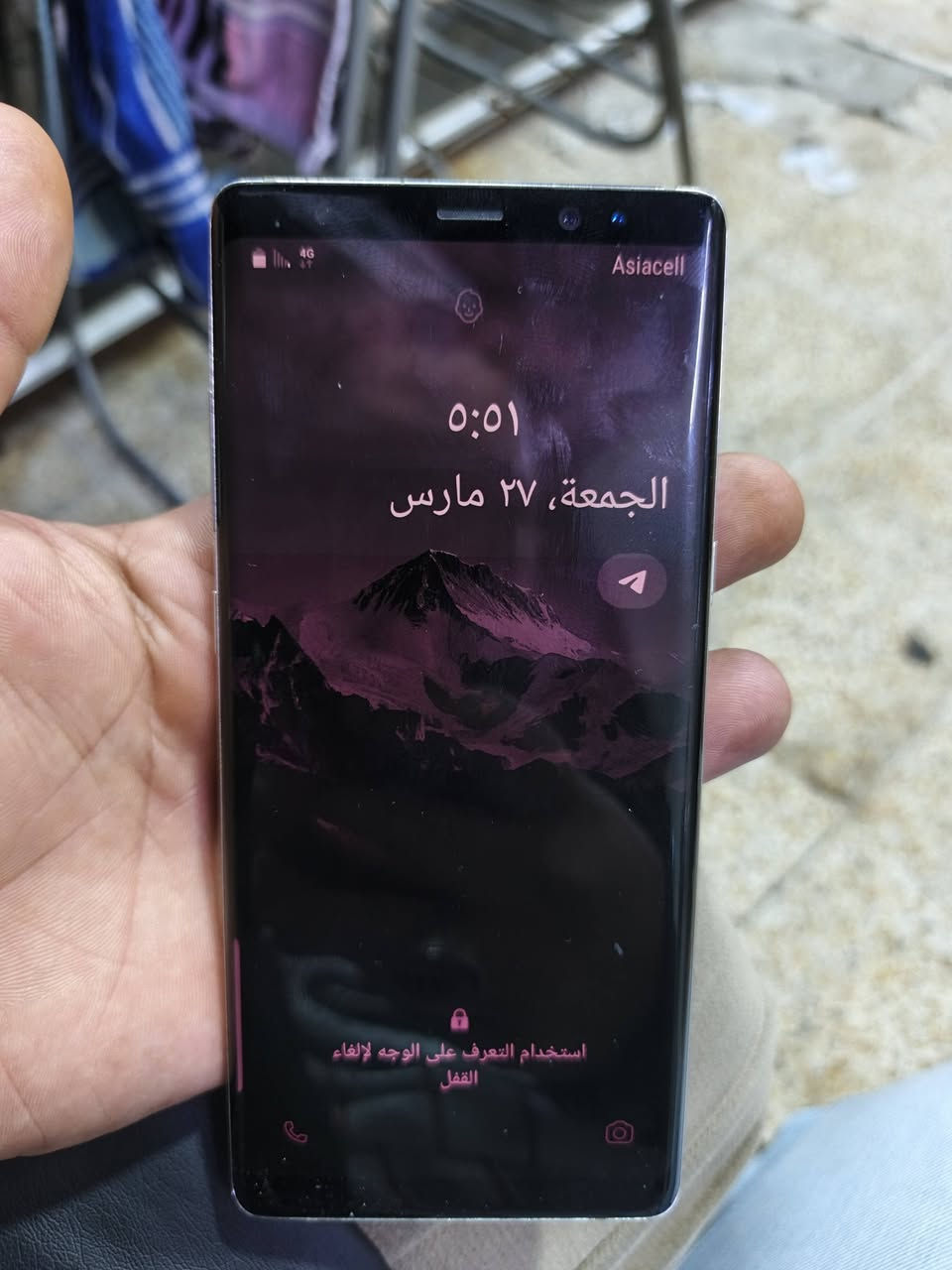 سلام عليكم
سامسونك نوت ٨ مفطور الضهر والشاشه طابعه والقلم مموجود الباقي شرط مراوس او بيع 
***********
