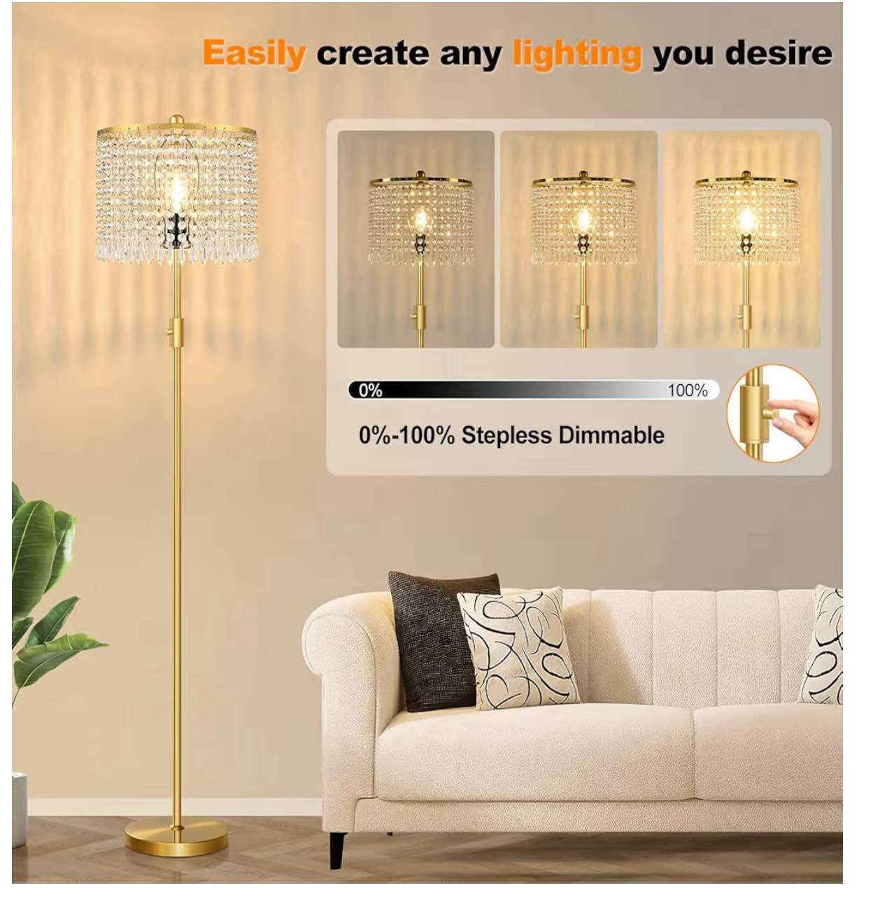 Upgraded】 Dimmable Crystal Floor Lamps for Living Room, 1000LM LED Bulb Included, Standing Lamp with Knob Switch, Tall Gold Pole Light for Bedroom Nursery Office Corner Reading Irving, TX


**إذا كنت صاحب هذا الإعلان وتريد حذفه لأي سبب، رجاءا أرسل رسالة إلى الدعم الفني**