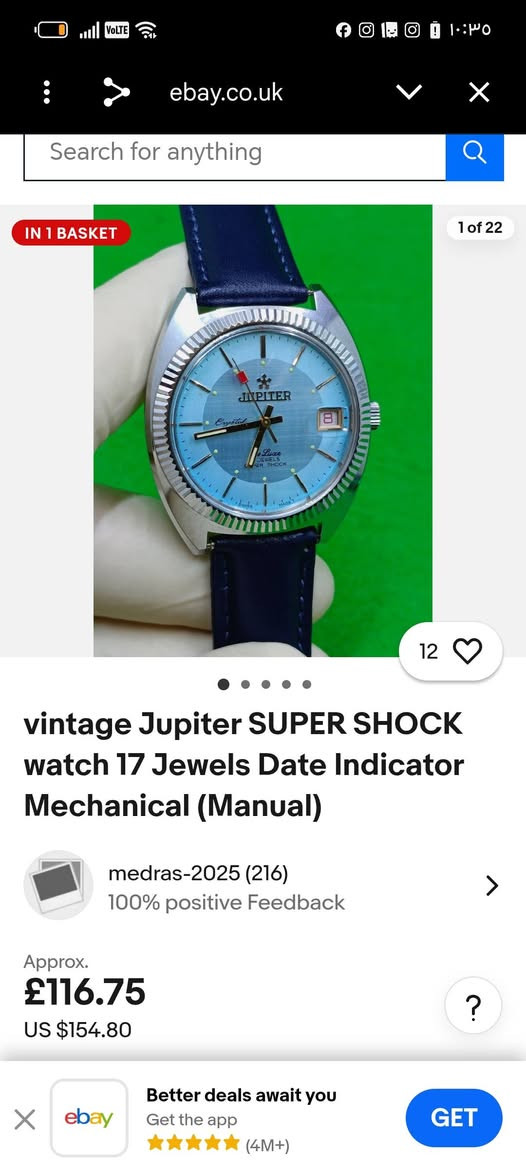 ساعة جوبيتر  JUPITER 
سويسري اصلي انتاج السبعينيات 
نصب تكويك  شهري 
ماكنه ٩٦ / ١٧ حجر  القطر ٣٨ 
السعر 80 الف


**إذا كنت صاحب هذا الإعلان وتريد حذفه لأي سبب، رجاءا أرسل رسالة إلى الدعم الفني**