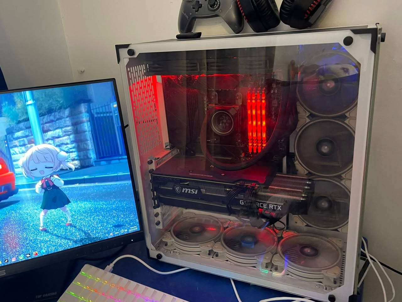 تجميعه كامله للبيع
Msi rtx 3070 3 fan
Msi b550 gaming plus
Amd ryzen 7 3700x
Aerocool 240m pulse
DDr4 hyperx 3200 rgp 32g
Nvme M.2 lexar Itb 3500mb/s
M.2 256 3500mb/s
Hdd pc disk 1tb 7200 3500mb/s
Power supply 750
Case alexander c701
asus 144hz 1920x1080 الشاشه
ماوس اتاك شارك x11
Ups2kvاونلاين 
سماعه كابتن100
يده g5pro
موجود واتساب او اتصال***********
