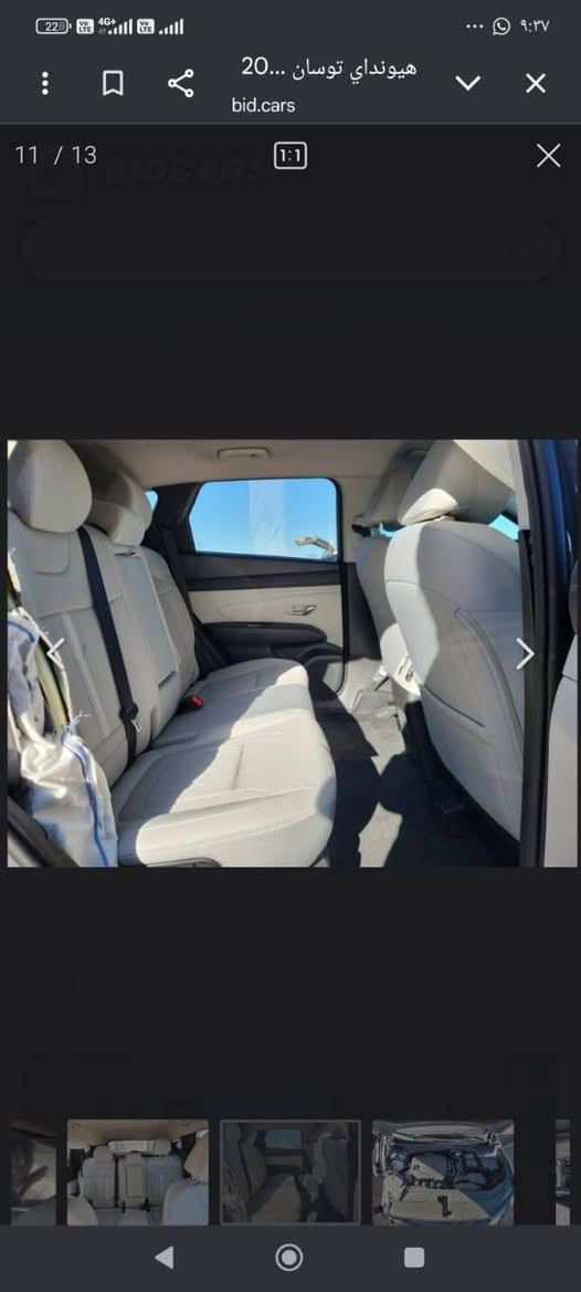 السلام عليكم للبيع توسان 2025 امريكي اضرار موضح كما في الصوره وتبدل ادوات كلهن من وكاله شرط مابيها ولا شي تجاري
محرك: 4 سلندر 2.5 لتر
القوة: 187 حصان
العزم: 178 رطل/قدم
قير: أوتوماتيك 8 سرعات
دفع:
أمامي FWD
أو رباعي AWD (اختياري)
صرفية البنزين:
28 MPG معدل (حوالي 12 كم/لتر) �
Green Family Hyundai +١
🖥️ الداخلية والتقنية
شاشة وسطية 12.3 إنج
Apple CarPlay + Android Auto لاسلكي
تشغيل زر (Push Start)
كاميرا خلفية
USB أمامي وخلفي
مقاعد قماش (Cloth)
طي المقاعد الخلفية 60/40 �
TrueCar
💡 الإضاءة والشكل الخارجي
مصابيح LED أمامية
جنوط ألمنيوم 17 إنج
تصميم نفس الفئات العليا تقريباً (الفرق بالتجهيزات فقط) �
TrueCar
🛡️ أنظمة الأمان (قوية جداً بالفئة الأساسية)
تجي قياسي:
مثبت سرعة ذكي Adaptive Cruise Control
مانع تصادم أمامي مع كشف مشاة
تحذير النقطة العمياء
الحفاظ على المسار Lane Keep Assist
تنبيه حركة خلفية
تنبيه انتباه السائق
Rear Occupant Alert (تنبيه نسيان شخص بالخلف) �

السعر ب210وبيها مجال مرقم وجاهز شهداء 
الرقم :***********
