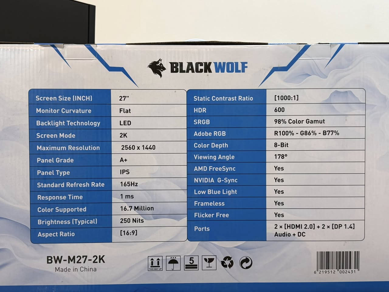 شاشتين ٢٧ للبيع
الاولى GameOn

📺 GOPS27180IPS Monitor Specifications
 • Screen Size: 27 inches
 • Panel Type: IPS
 • Resolution: 1920 × 1080 (Full HD)
 • Refresh Rate: 180Hz
 • Response Time: 1ms (MPRT)
 • Aspect Ratio: 16:9
 • Brightness: ~250–300 nits
 • Contrast Ratio: 1000:1 (typical IPS)
 • Viewing Angle: 178° (H/V)
 • Adaptive Sync: Supports FreeSync / G-Sync compatible
 • Ports (usually):
 • 1× DisplayPort
 • 1–2× HDMI
 • Audio Out (3.5mm)
 • Mounting: VESA mount compatible (usually 100×100mm)
مستعمله فتره قليله 
سعرها ١٧٥ الف
———————————————
الثانيه BlackWolf

📺 BW-M27-2K – 165Hz Specifications
 • Screen Size: 27 inches
 • Resolution: 2560 × 1440 (2K / QHD)
 • Panel Type: IPS
 • Refresh Rate: 165Hz
 • Response Time: 1ms
 • Aspect Ratio: 16:9
 • Brightness (Typical): ~250–300 nits
 • Contrast Ratio: 1000:1
 • Viewing Angle: 178° (H/V)
 • Color Support: 16.7 Million Colors
 • Adaptive Sync: FreeSync (G-Sync compatible in most cases)
 • Ports:
 • DisplayPort
 • HDMI
 • 3.5mm Audio Out
 • VESA Mount: 100×100mm
سعرها ١٦٠ الف
والحامله مال شاشات ثنين سعرها ٤٥ الف
كلهن سوه سعرهن ٣٥٠ الف


**إذا كنت صاحب هذا الإعلان وتريد حذفه لأي سبب، رجاءا أرسل رسالة إلى الدعم الفني**