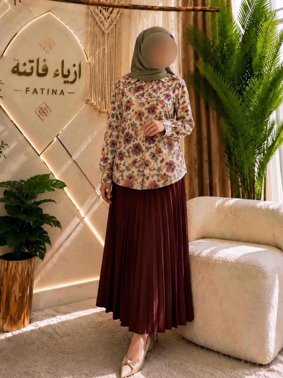 ازياء فاتنة
قميص مشجر مورد
موديلات فاتنة… ماتتفوت 
حصراً من ماركة فاتنة 
• مع الشال او الربطة هدية 🎁 
• طول القميص 80 سم 
• ⁠فصاله يرهم ؏ التنورات والكيلوتات
• تفصيله مريحة فصال فخم 
• تنطي مظهر انحف باللبس
• ⁠ ✨
قطعة تبقى وياج سنين وما تبطل موديلها 👌

متوفر حالياً بكمية محدودة
راسلينا خاص واحجزي بسرعة قبل النفاذ 💌

#ازياء_فاتنة⁩⁩
قالب راهي 
___________________________ 
🖊️ االــخـــــــاامــة ):- القميص
كريب الحريري :- هو احد انواع اقمشة الحرير الصناعي الصيفية الممتازة الي ماسكة نفسها وماتلزك ؏ــلى الجسم ولا يخيل وميحتاج الى كوي 
ᥫ᭡ ━━━━ ᥫ᭡ ━━━━ ᥫ᭡
 
القياسات القياسات عادية وخاصة 

🌱القياس العادي):- 
تلبس وزن من 70 الى 90 كــــيـلـو ⚖️ 
يعني يلبس قياس . 42. 44. 46. 48

🌱القياس الخاص):- 
تلبس وزن من 90 الى 120 كــــيـلـو ⚖️ 
يعني يلبس قياس . 50. 52. 54. 58 
_______________________ 
ســــعـــر  القميص بـــ 40 الفــــﮯ 
وية هدية 🎁 الشال او الربطة 
_______________________ 
للحجز والاستفسار المراسلة ؏ــلى الواتساب :- ***********
***********
