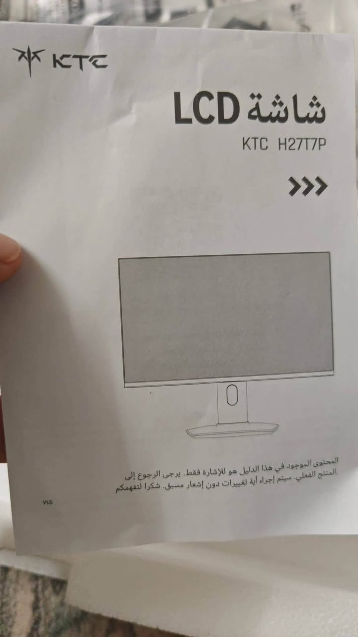السلام عليكم
شاشة احترافية للألعاب 
KTC H27T7P-2 Gaming Monitor
المواصفات الرئيسية
الحجم: 27 بوصة
الدقة: 2560×1440 (2K QHD)
نوع البانل: Fast IPS
معدل التحديث: 210Hz
سرعة الاستجابة: 1ms MPRT
الشاشة: Flat مو Curved
نسبة العرض: 16:9
HDR400
تدعم:
AMD FreeSync
NVIDIA G-Sync Compatible
الألوان والصورة
تغطية ألوان:
100% sRGB
97% DCI-P3
1.07 مليار لون
سطوع: 400 nits تقريباً
زوايا رؤية 178°
المنافذ
2× HDMI 2.1
2× DisplayPort 1.4
منفذ Audio Out للسماعات
USB للتحديث فقط
المميزات
مناسبة جداً للألعاب التنافسية مثل:
Valorant
  *Forza Horizon 5
  *Fortnite
Warzone
FC 26
صورة ناعمة جداً بسبب 210Hz
تدعم تعديل الارتفاع والدوران Pivot
VESA 100×100 للتعليق على الحائط أو Arm
Low Blue Light لحماية العين
السعر325 جديدة ونظيفة وهم السعر قابل للتفاهم


**إذا كنت صاحب هذا الإعلان وتريد حذفه لأي سبب، رجاءا أرسل رسالة إلى الدعم الفني**