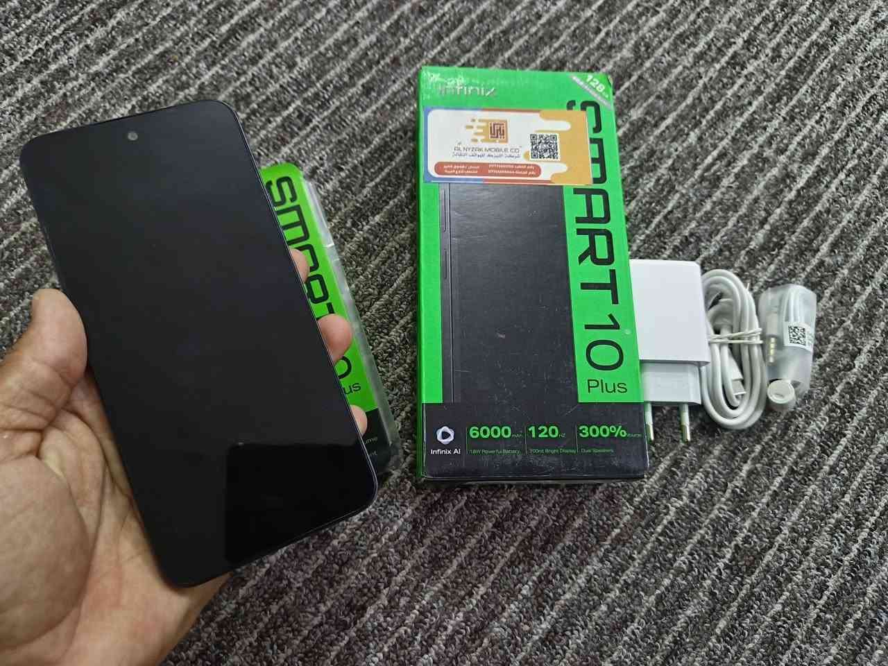 Infinix Smart 10 Plus 
مستخدم  نظيف استخدام قليل

مواصفات:- 

- شاشه جهاز 120 فريم 

- يتميز الهاتف بشاشة 6.67 بوصة HD+ LCD، وبطارية 6000 مللي

- شحن سريح 18 واط 

- ذاكرة تخزين داخلية 128 كيكابايت ورام 8

- يدعم الهاتف تقنية NFC
مقاوم للماء والغبار
 ويأتي بنظام تشغيل Android 15 مع واجهة XOS 15.1.

ملحقات كارتون وشاحنة وهيتفون نقص فقط الحافظة ما وياه

السعر 160 الف

شراي اتصل ‏‪***********‬‏
