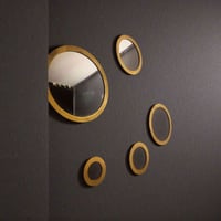 طقم ٥ مرايا • إطار ذهبي لامع • قطر ٣٦ سم