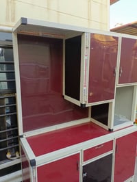 كاونتر أحمر ١٫٥م • سنك نضيف ١٫٥م • كاونتر ٣م كرانيت