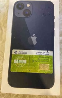 ايفون 13 عادي ذاكرة 128 دبل سيم بطارية 75 جهاز ما مفتوح ما يعبر هواء ن...