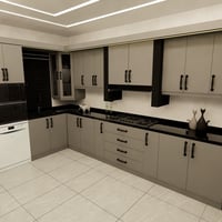 مطابخ إزمير • تصاميم 3D • كاونتر خشب NDF