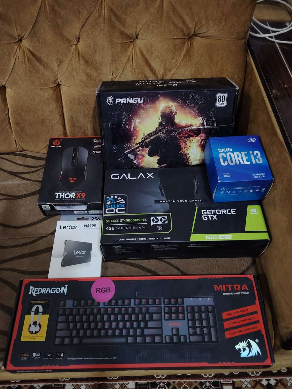 Pc       للبيع
المواصفات :
intel i3 10100f 
Gpu gtx 1650 s
Ram 16 gb
 m.b H410
P.s 600w
ssd lexar 256
Hdd 500
ويا ماوس وكيبورد وماوس باد 
السعر 485 بي مجال حك الجية + توصيل موجود


**إذا كنت صاحب هذا الإعلان وتريد حذفه لأي سبب، رجاءا أرسل رسالة إلى الدعم الفني**