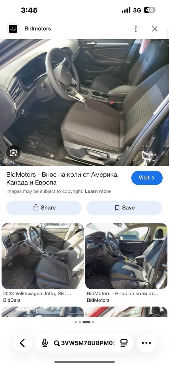VW Jetta مۆدیل 2023 مواسەفات S
سەیارەکی پاک و خاوێنە رەنگی رەش ، وێنەی حادیسەکەم داناوە تەنها نیو بۆنیت سبغ بێ ژۆری بێ ئیرباگ لایتی پیشی بیلادی رادیتە بیلادی ، دەحامی پێشەوەی کرایتە SEL حیسابی کلینی لۆ بکە ، تەنها نیو بۆنیت سبغ ، قۆپی لە قەلبی نیە ، شوختی نـیە ، تازە رەقەم کراوە ، غرامەی لەسەر نیە ، هەموو گیـانی بەشەرت ، نرخی زۆر گونجاوە ،         ژمارە تەلوفۆن *********** أربيل, العراق
