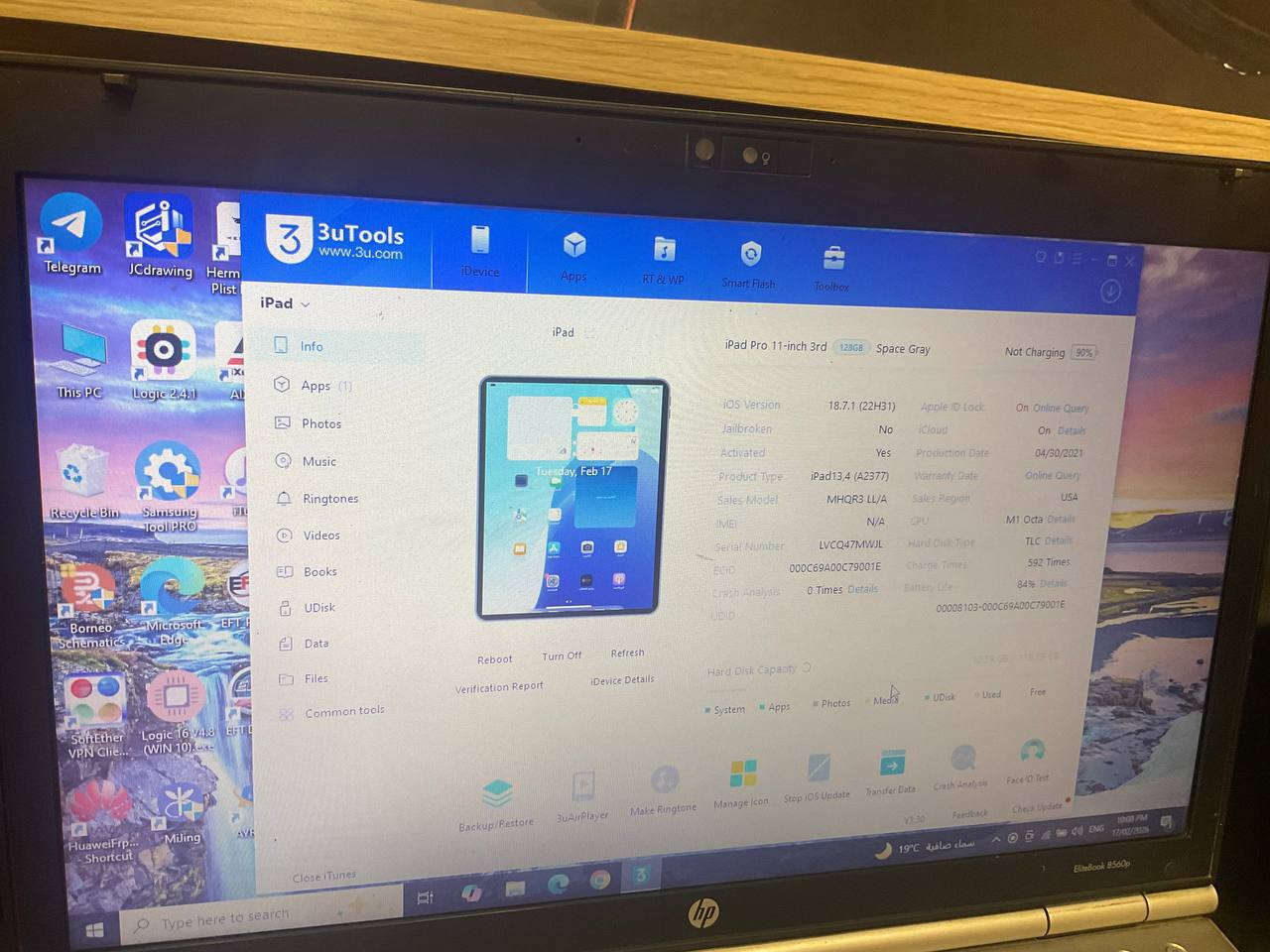 السلام عليكم
ايباد 11pro m1 (الجيل الثالث)
ذاكرة 128 
بطارية 84 (فحص قبل شهر )
ملحقاته كاملة (كارتونه + شاحنتة الاصلية)
الجهاز نضيف ١٠٠٪ مكفول لا مفتوح ولا مبدل بي شي (شرط الفحص ) 
السعر 575 بي مجال قليل


**إذا كنت صاحب هذا الإعلان وتريد حذفه لأي سبب، رجاءا أرسل رسالة إلى الدعم الفني**