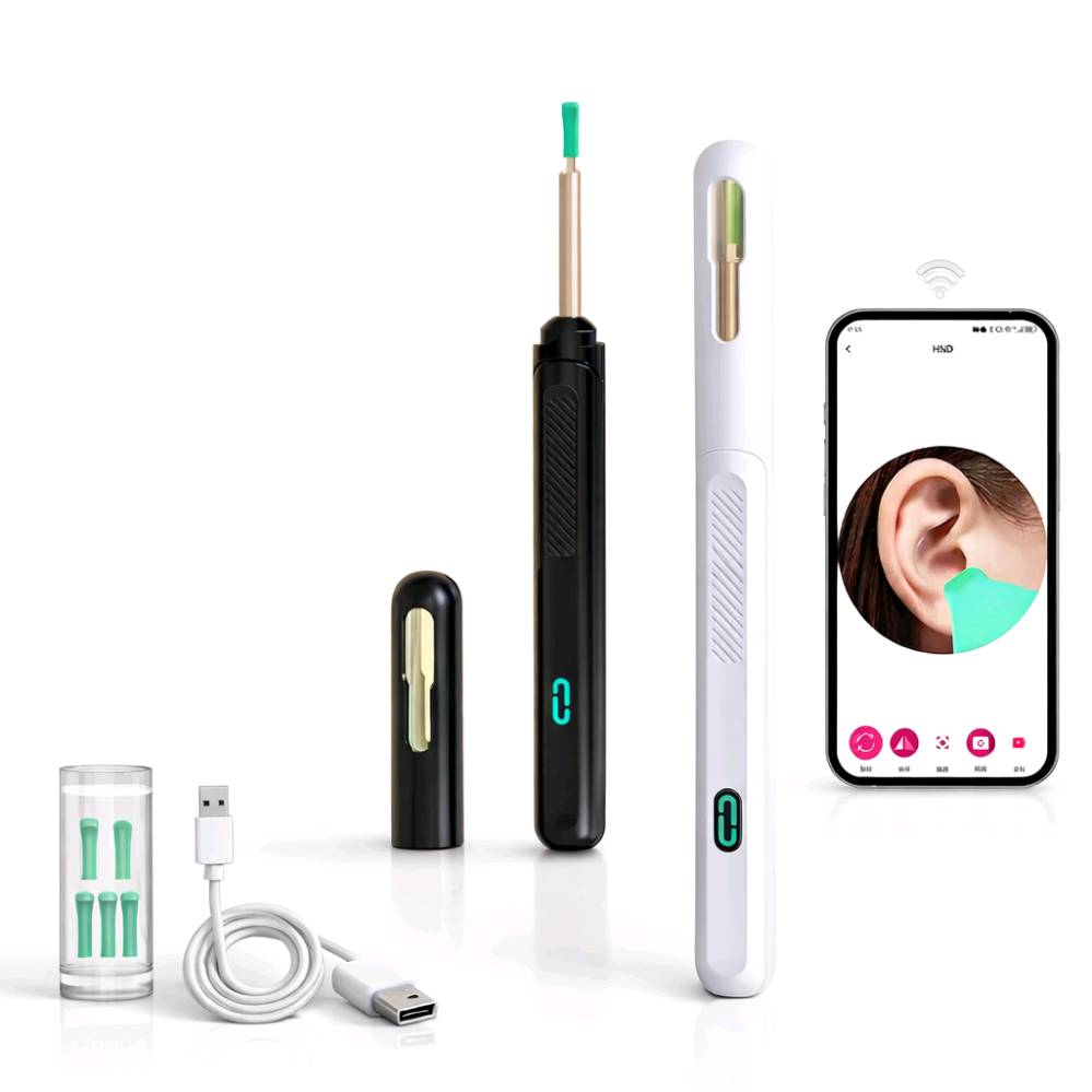 منظف الأذن الذكي بالكاميرا NK3 – Wireless Visual Earpick

• جهاز تنظيف أذن ذكي مزوّد بكاميرا يعرض صورة داخل الأذن مباشرة على الهاتف عبر الاتصال اللاسلكي، لتتمكن من تنظيف الأذن بدقة ومتابعة العملية عبر التطبيق.

• عرض مباشر على الهاتف
يعرض صورة داخل الأذن عبر تطبيق الهاتف باستخدام اتصال WiFi، ويعمل مع أجهزة Android و iOS.

• كاميرا بدقة HD
مزود بكاميرا مع مستشعر صورة CMOS لعرض صورة واضحة أثناء الاستخدام.

• اتصال لاسلكي عبر التطبيق
يتم التحكم وعرض الصورة عبر تطبيق HND بعد الاتصال بشبكة WiFi الخاصة بالجهاز.

• تصميم قابل للشحن Type-C
بطارية مدمجة قابلة للشحن بسعة 130mAh مع شحن عبر Type-C.

• حساس جاذبية ثلاثي المحاور
مزوّد بـ 3-Axis Gravity Sensor للمساعدة في استقرار الصورة أثناء الاستخدام.

 • السلسلة: NK3 Series
 • معيار الشبكة: IEEE 802.11 b/g/n
 • التردد: 2.4GHz
 • سرعة نقل الصورة: 30fps
 • مستشعر الصورة: CMOS
 • جودة الصورة: HD
 • القطر الداخلي للعدسة: 3.6mm
 • البعد البؤري: 15mm – 20mm
 • البطارية: 130mAh
 • وقت العمل: حوالي 35 دقيقة
 • وقت الشحن: حوالي 60 دقيقة
 • مدخل الشحن: DC 5V / 150mA
 • نوع الهوائي: مدمج
 • درجة حرارة التشغيل: ‎-10°C إلى ‎50°C
 • المستشعر: Gravity Sensor ثلاثي المحاور
 • الشحن: Type-C
 • الاتصال: Wireless WiFi
 • متوافق مع: Android / iOS

محتويات العلبة:
 • جهاز تنظيف الأذن بالكاميرا
 • كتيب المستخدم (User Manual)