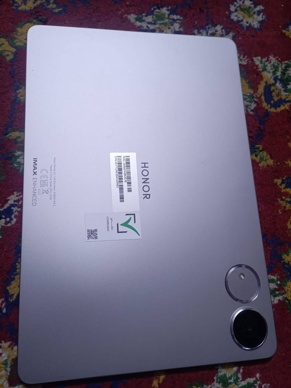 السلام عليكم
HONOR PAD V9  

شاشة LCD تردد 144HZ بدقة 2.8K خاصية حماية البصر حجم الشاشة 11.5 

معالج MediaTek Dimensity 8350 بمعمارية 4 نانومتر 

ذاكرة عشوائية 12GB+12 TURBO الداخلية  256GB

سعة البطارية 10100 مللي بشاحن مرفق 35Watt ويدعم اقصى قدرة للشحن 66Watt 

معزز بصوت ستيريو + مكاني ب8 سماعات عالية Hi Res 

الجهاز استخدام شهر كامل ملحقاتة مثل ماموضح 570 الف


**إذا كنت صاحب هذا الإعلان وتريد حذفه لأي سبب، رجاءا أرسل رسالة إلى الدعم الفني**