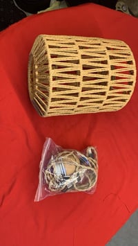 منسوج يدوي • أباجورة أسطوانية • مواد طبيعية