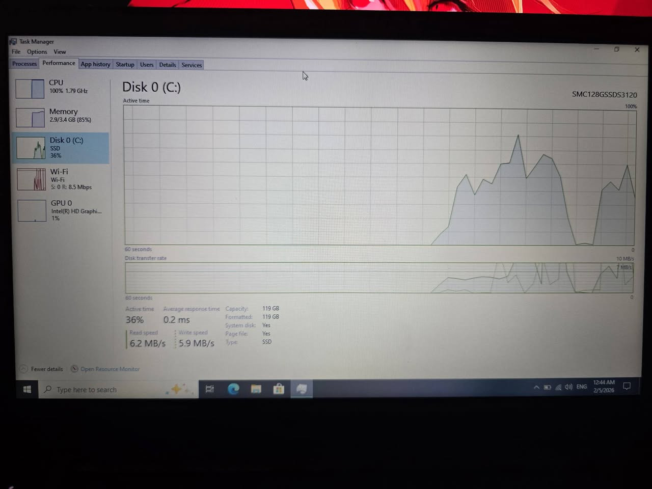 Lenovo v130
Cpu

Intel(R) Celeron(R) CPU 3867U @ 1.80GHz

 Ram 4gb 2400 Mhz ddr4.

موجود مكان رام ثاني فارغ للتطوير

Gpu Intel(R) HD Graphics 610

Ssd 128 o1 hdd 500

Screen 15 inch Hd
النظافة فوول بدون اي مشكلة او شخط او نقص

السعر 125 الف
المكان بغداد المشتل
***********
