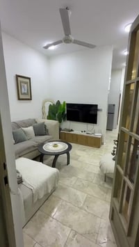 شقة مؤثثة ارضية ديلوكس في المنصور داودي  صالة مطبخ وغرفتين نوم وباب مع...